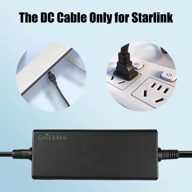 Alt view image 2 of 7 - Starlink Power Supply Charger Adapter for Gen 3 & Mini57V 3.42A 194.94W | Waterproof Replacement Power Supply with 16.4FT/5M AC Cord