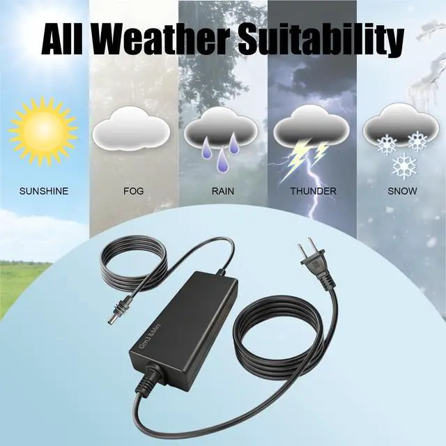 Alt view image 6 of 7 - Starlink Power Supply Charger Adapter for Gen 3 & Mini57V 3.42A 194.94W | Waterproof Replacement Power Supply with 16.4FT/5M AC Cord