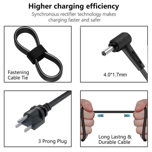 Alt view image 2 of 7 - 45W 20V 2.25A AC Adapter Charger Fit for Lenovo ADL45WCC PA-1450-55LL ADP-45DW B GX20L23044 Model Ideapad Series Laptop Power Supply Cord