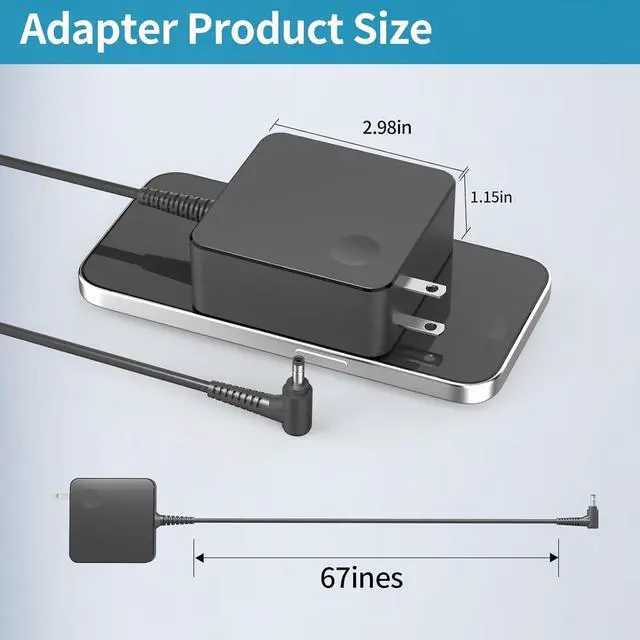 Alt view image 3 of 7 - 45W 20V 2.25A AC Adapter Charger Fit for Lenovo ADL45WCC PA-1450-55LL ADP-45DW B GX20L23044 Model Ideapad Series Laptop Power Supply Cord