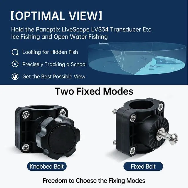 Alt view image 2 of 7 - 0 Degree Pole Mount for Garmin LiveScope Plus LVS34 Transducer | Adjustable Mounting Angle for the Livescope Plus Lvs34 Transducer and System; 010-13228-03, 010 13228 03