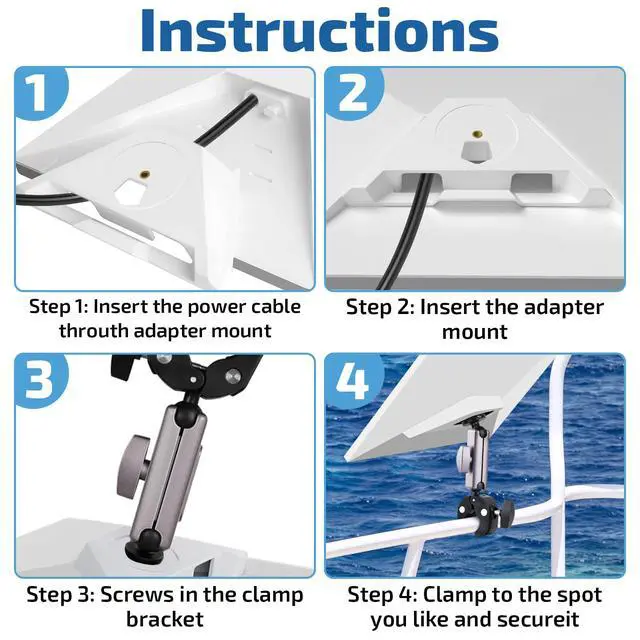 Alt view image 4 of 7 - Starlink Mini Mount Adjustable Clamp Accessories for Starlink Mini | Fits 2.25CM Poles, Ideal for RV Ladders, Roof Racks, Vans, Boats, Campers, and Outdoor Use