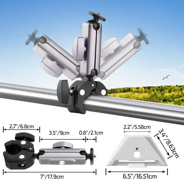 Alt view image 3 of 7 - Starlink Mini Mount Adjustable Clamp Accessories for Starlink Mini | Fits 2.25CM Poles, Ideal for RV Ladders, Roof Racks, Vans, Boats, Campers, and Outdoor Use
