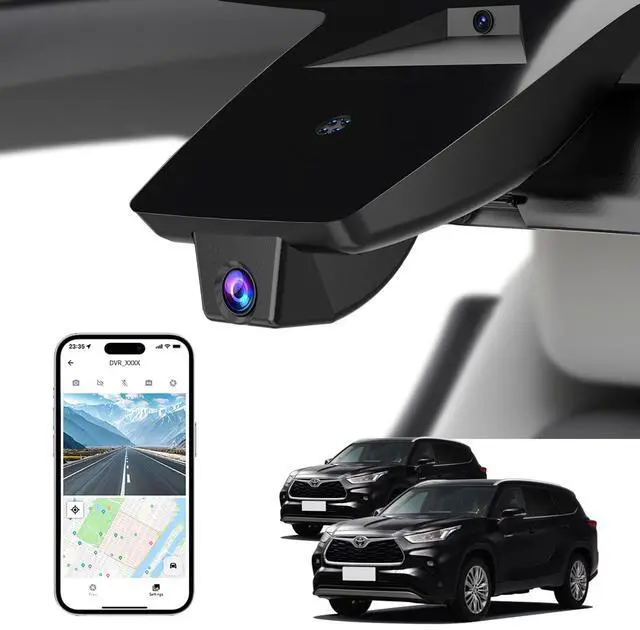 Main image of Front 4K Dash Cam for Toyota Highlander 2020-2026 | UHD 2160P Video,Built-in WiFi & APP,Loop Recording,G-Sensor, f/1.6 Aperture,No Wiring,Hidden OEM Style,64GB Card