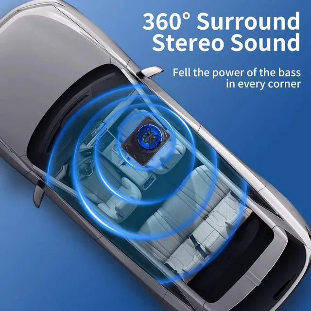 Alt view image 3 of 7 - 10" Slim Car Subwoofer 1200W Underseat Powered Subwoofer Car Audio Subs for Trucks Active Bass Speaker for Car Built-in Amplifier with Blue LED Ambient Light Low & High Level Inputs
