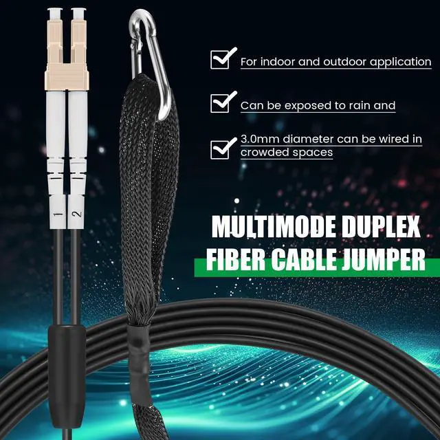Alt view image 5 of 6 - 500ft (150 Meters) OM3 Fiber LC to LC Multimode Outdoor Armored Fiber Optic Cable with Pulling Eye Kit Installed on one end 10GB Jumper Duplex 50/125um Low Friction LSZH Optic Cable Cord