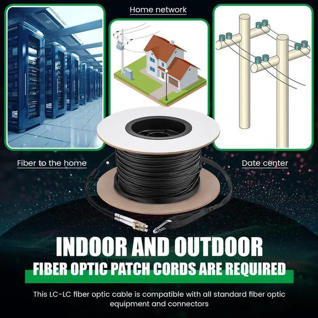 Alt view image 6 of 6 - 500ft (150 Meters) OM3 Fiber LC to LC Multimode Outdoor Armored Fiber Optic Cable with Pulling Eye Kit Installed on one end 10GB Jumper Duplex 50/125um Low Friction LSZH Optic Cable Cord