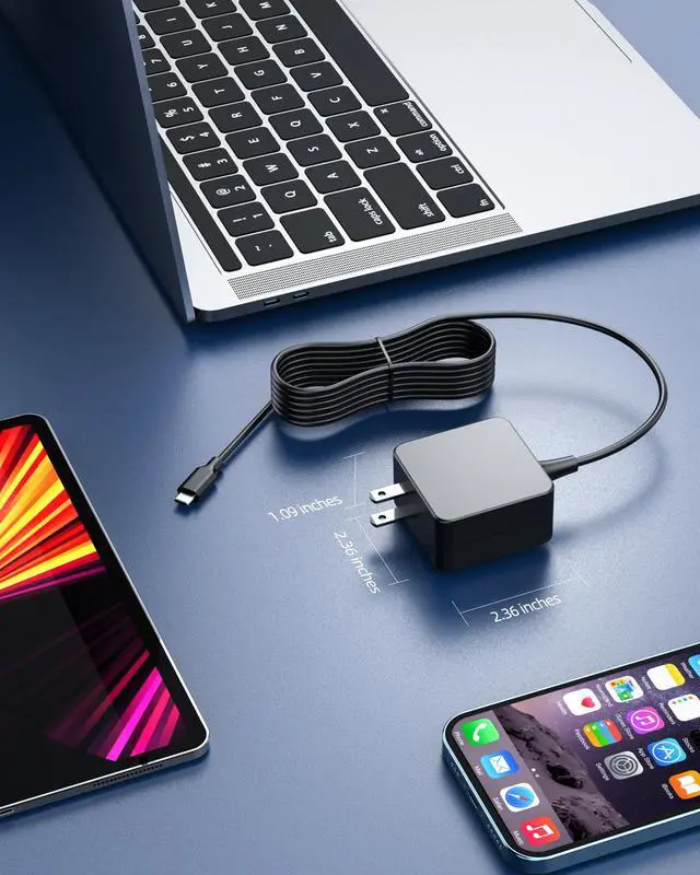 Alt view image 4 of 7 - 45W USB C Charger Fit for Samsung Chromebook 4 4+ XE310XBA XE350XBA XE513C24 XE520QAB XE521QAB W16-030N1A PA-1300-87 Type C Laptop