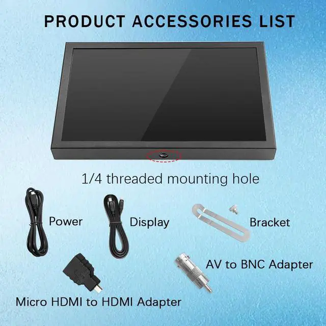 Alt view image 7 of 7 - HD Monitor 7 Inch Type-C/DC/AV/VGA Display HDMI LCD 1024 * 600 High Resolution for Raspberry Pi 4/3 Model B/3B+/BB Black/Banana Pi,Work as Computer Monitor for Windows 10/8.1/8/7, EM713-D