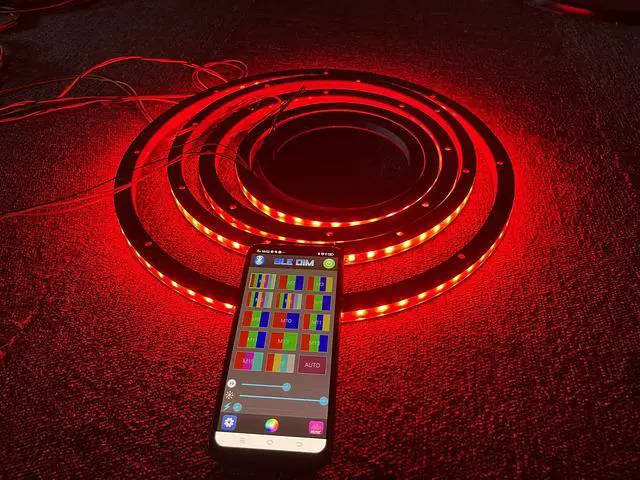 Alt view image 5 of 7 - Sando Tech 4PCS 6.5'' RGB Changing Car LED Speaker Ring Lights Decorative Light Kit Multiple Color Shift Spacer Ring Light Coaxial Speaker Lights Bluetooth APP Control