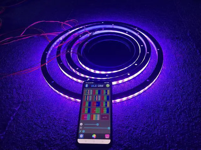 Alt view image 6 of 7 - Sando Tech 4PCS 6.5'' RGB Changing Car LED Speaker Ring Lights Decorative Light Kit Multiple Color Shift Spacer Ring Light Coaxial Speaker Lights Bluetooth APP Control