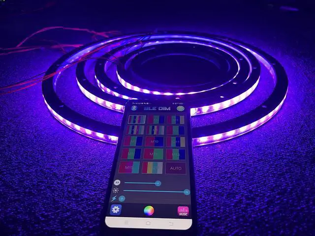 Alt view image 4 of 7 - Sando Tech 4PCS 6.5'' RGB Changing Car LED Speaker Ring Lights Decorative Light Kit Multiple Color Shift Spacer Ring Light Coaxial Speaker Lights Bluetooth APP Control
