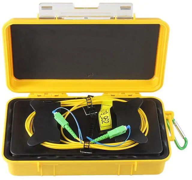 Main image of FTTH OTDR Launch Cable Box SCAPC-SCAPC Connectors G652D Single Mode 9/125 Fiber Cable Length 1000 Meters Fiber Optic Dead Zone Eliminator