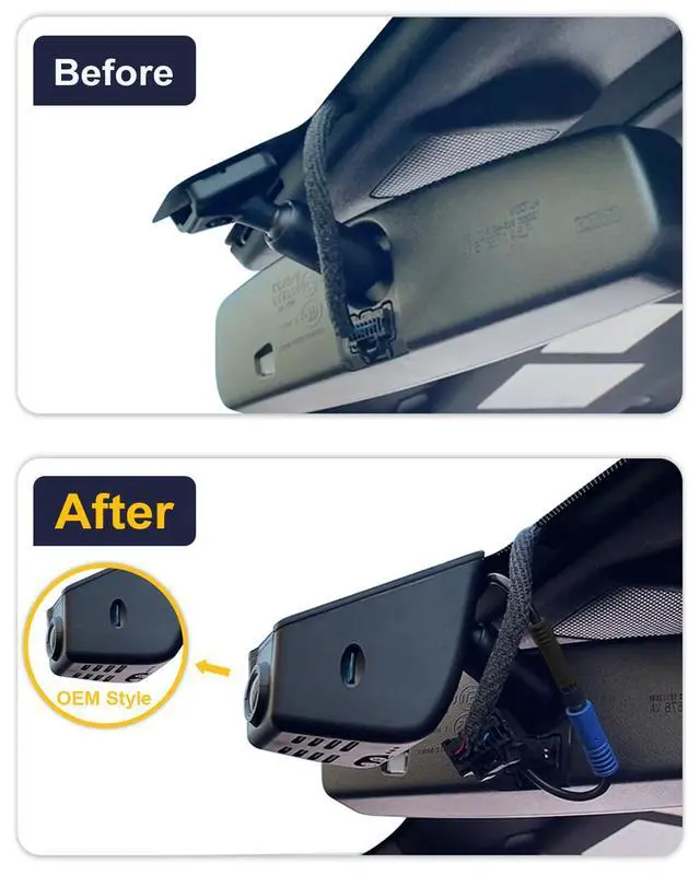 Alt view image 3 of 7 - 4K Dash Cam Suitable for Ford F150 2021-2026 Rapor Lightening & F250 Super Duty, OEM Factory Look, 2160P UHD Video, Built-in WiFi & APP, Loop Recording, G-Sensor, Plug & Play, 64GB Card