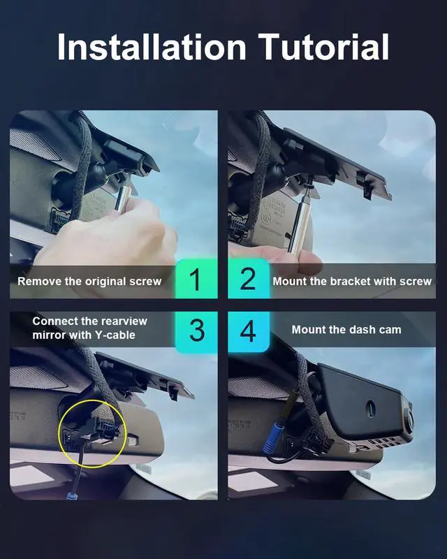 Alt view image 7 of 7 - 4K Dash Cam Suitable for Ford F150 2021-2026 Rapor Lightening & F250 Super Duty, OEM Factory Look, 2160P UHD Video, Built-in WiFi & APP, Loop Recording, G-Sensor, Plug & Play, 64GB Card