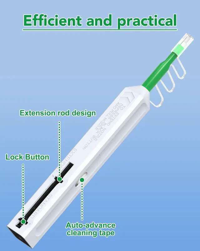 Alt view image 4 of 6 - One Click Fiber Cleaner Pen, Fiber Optic Cleaner for SC/FC/ST 2.5mm | 800+ Cleans, One-Push Fiber Cleaning Tool for SC/UPC & SC/APC Optical Connectors, Extendable Probe for Endface Cleaning