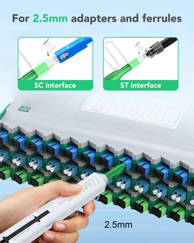 Alt view image 6 of 7 - 5 Pack Fiber Cleaning Pen SC/ST One Click Fiber Optic Cleaner Reusable For 2.5mm Male/Female Adapters Reliable