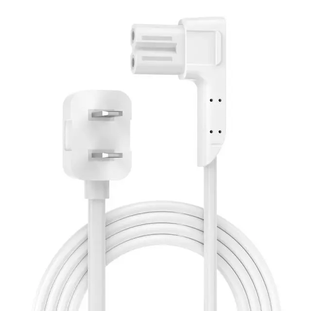 Alt view image 3 of 7 - 6.6ft 90 Degree Angled Power Cord for Sonos One/One SL/Play:1 Speakers, Space-Saving Nema 1-15P to Figure 8 C7 Power Cable, No Bulge, White
