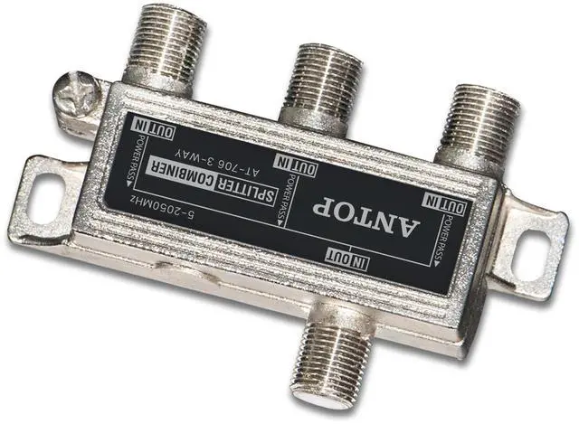 Main image of Antop Coax Splitter 3 Way for Cable TV, Satellite, HDTV, Amplified Antenna