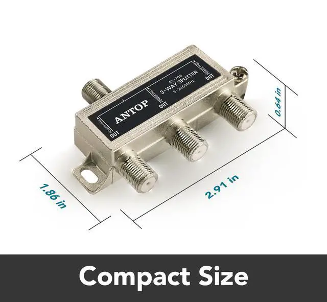 Alt view image 4 of 7 - Antop Coax Splitter 3 Way for Cable TV, Satellite, HDTV, Amplified Antenna