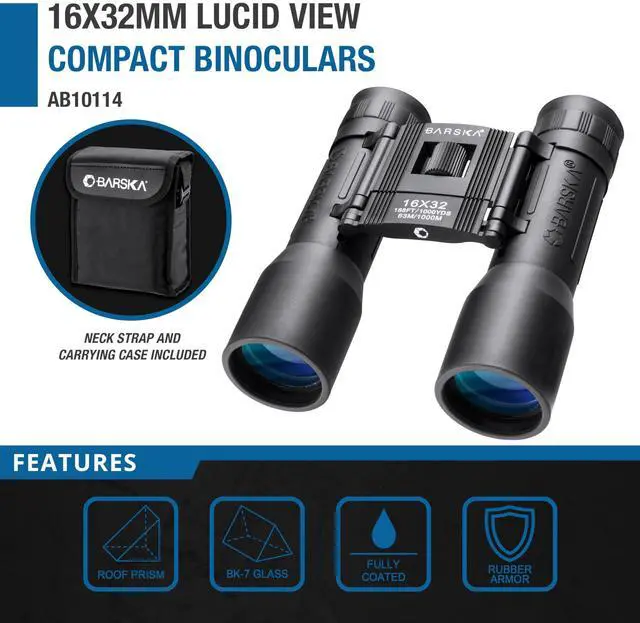 Alt view image 2 of 7 - Lucid View Compact Binoculars Fully Coated Roof Prism, Center Focus, Lightweight Outdoor Binoculars for Bird Watching, Hiking, and Travel
