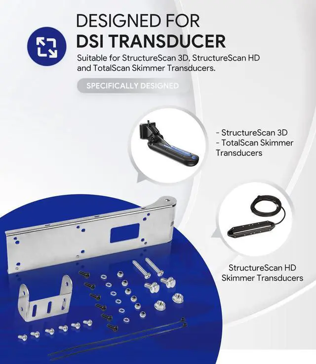 Alt view image 3 of 7 - 000-12603-001 Transom Transducer Mount Bracket for StructureScan 3D, StructureScan HD and TotalScan Skimmer Transducers