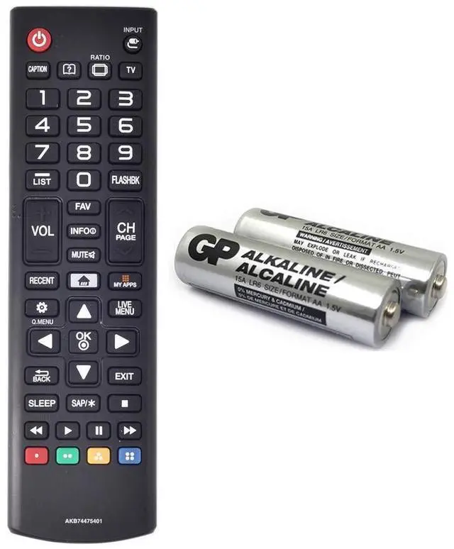 Main image of AKB74475401 Replacement for LG Remote Control for Smart TV (No Setup) | 49UF6430 43UF6400 49UF6490 49UF6400 43UF6430 43LF5900 55UF6450 49UF6900 49LF5900 32LF595B 24LF4820 65UF6450 with Batteries