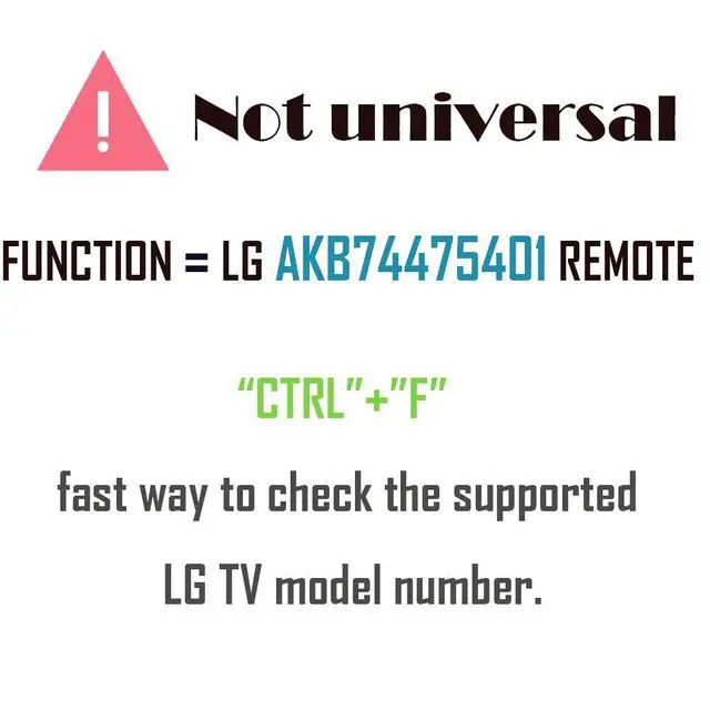 Alt view image 2 of 5 - AKB74475401 Replacement for LG Remote Control for Smart TV (No Setup) | 49UF6430 43UF6400 49UF6490 49UF6400 43UF6430 43LF5900 55UF6450 49UF6900 49LF5900 32LF595B 24LF4820 65UF6450 with Batteries