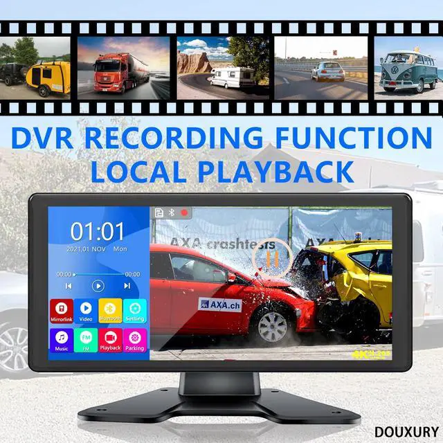 Alt view image 4 of 7 - RV Backup Camera for RV Truck Semi Truck Trailer, 4K 10.36" Touch Monitor with Recording DVR MP5 Bluetooth Adjustable Parking Assist Line & Four 1080P AHD IP69 Waterproof Rear Side View Backup Cameras