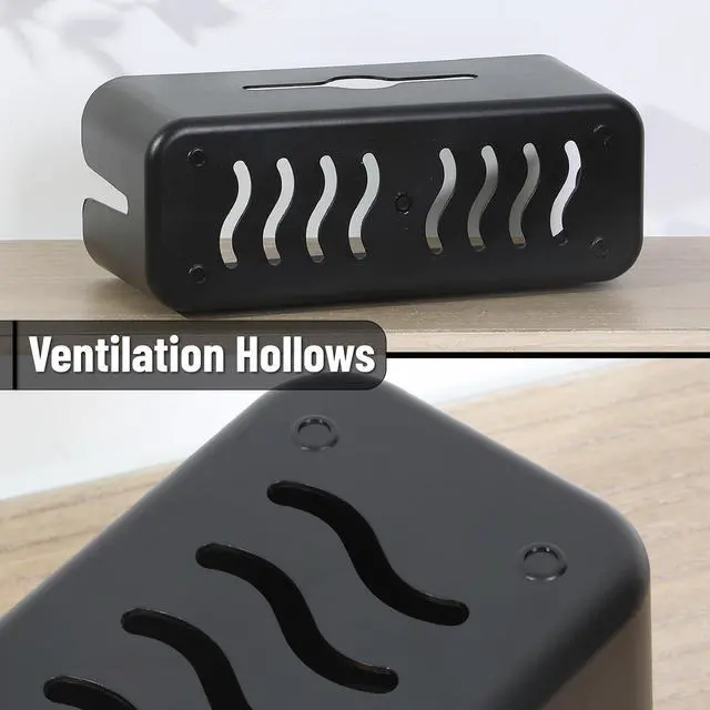 Alt view image 4 of 7 - Bates- Cable Management Box, Large, Cable Organizer Box, Cord Organizer Box, Cable Box Organizer, Cord Management Box, Cord Hider Box, Cord Box for Wires on Floor, Power Strip Cover Box Baby Proof