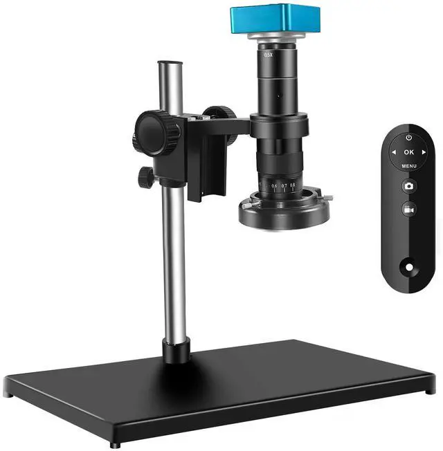 Main image of 4K Digital Microscope with 180X Zoom Lens, Ultra-Stable Base Stand, Adjustable LED Ring Light, HDMI/Type-C Output, 60MP Industrial Inspection Camera for PCB Soldering, Coin Viewing, Jewelry