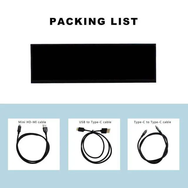 Alt view image 6 of 6 - 14.5'' 2K 2560x720 LCD Monitor Touch Panel Stretched Bar Display | with USB-C Video Input,for Gaming/PC/Laptop/Computer Monitoring Extra Secondary Screen