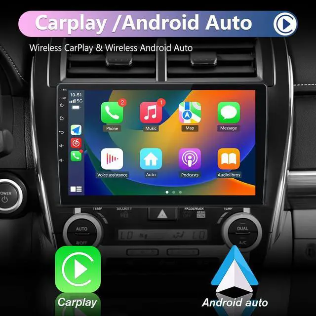Alt view image 4 of 7 - Radio for Toyota Camry 2012 2013 2014 2015, with CarPlay & Camera