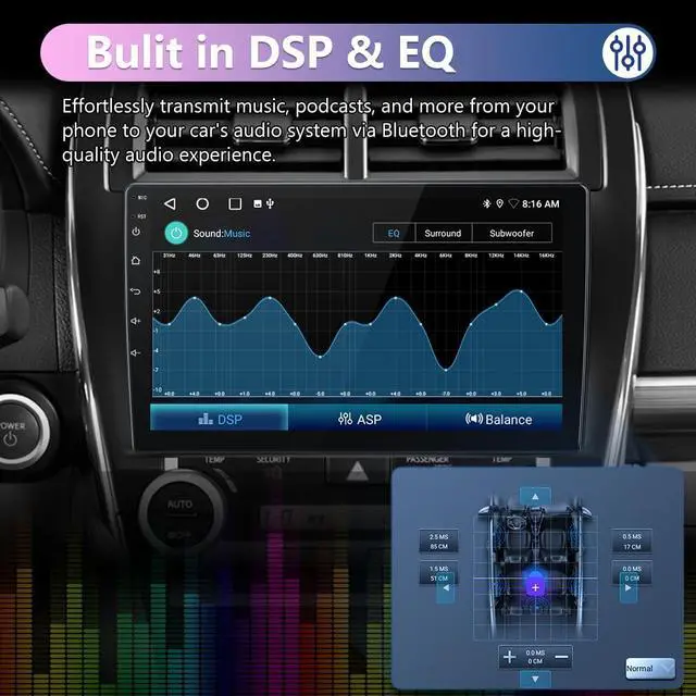 Alt view image 7 of 7 - Radio for Toyota Camry 2012 2013 2014 2015, with CarPlay & Camera
