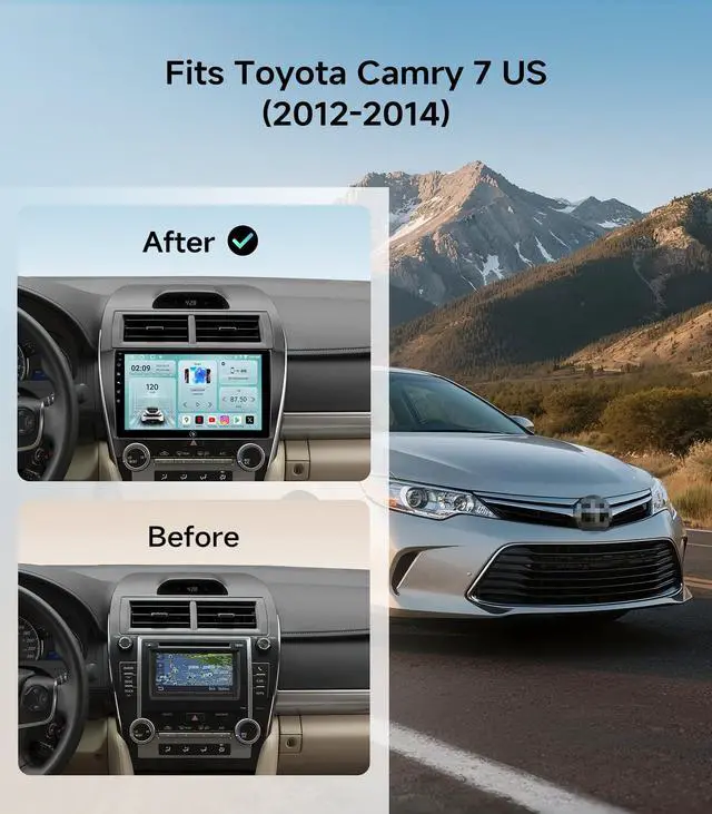 Alt view image 2 of 7 - Car Radio Stereo for Toyota Camry 2012-2014, Wireless CarPlay Android Auto | IPS HD touchscreen, 5G WiFi GPS, phone link, Bluetooth AM FM SWC, plug-and-play, 1080P backup camera