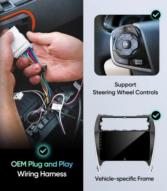 Alt view image 4 of 7 - Car Radio Stereo for Toyota Camry 2012-2014, Wireless CarPlay Android Auto | IPS HD touchscreen, 5G WiFi GPS, phone link, Bluetooth AM FM SWC, plug-and-play, 1080P backup camera