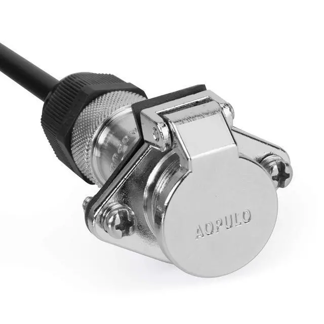 Alt view image 4 of 7 - Heavy Duty Vehicle Coil Trailer Cable with 2 Channel 4 PIN AV Connector Disconnect Kit for Truck Caravan Motor Home Backup Security Camera Monitor System