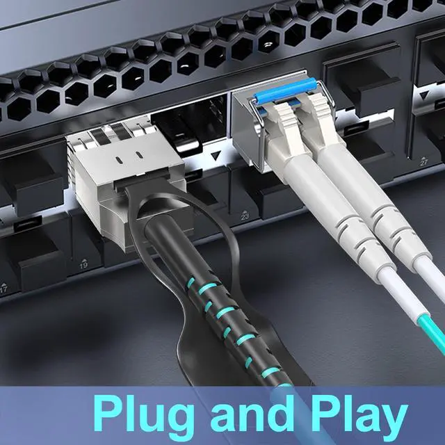 Alt view image 4 of 6 - 10G AOC Fiber Active Optical Cable, OM3 MMF, 50M (164ft) | SFP+ to SFP+, Direct-Attach Fiber Assemblies for Cisco, Ubiquiti UniFi, Supermicro, Mikrotik