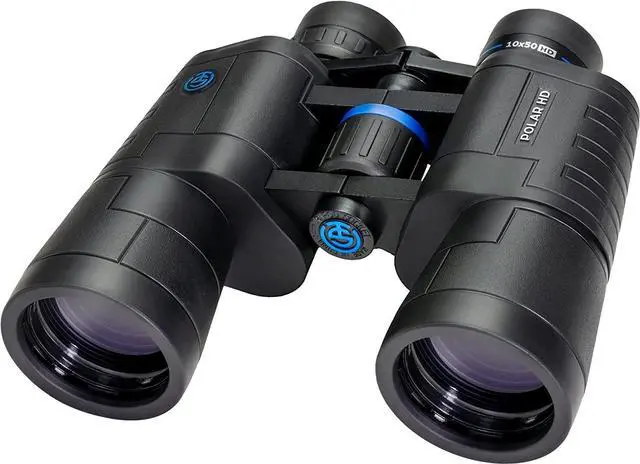 Main image of TSO Polar HD 10x50 Binoculars for Adults, Porro Prism, HD Glass, Rainproof, Long Eye Relief for Bird Watching & Wildlife Viewing