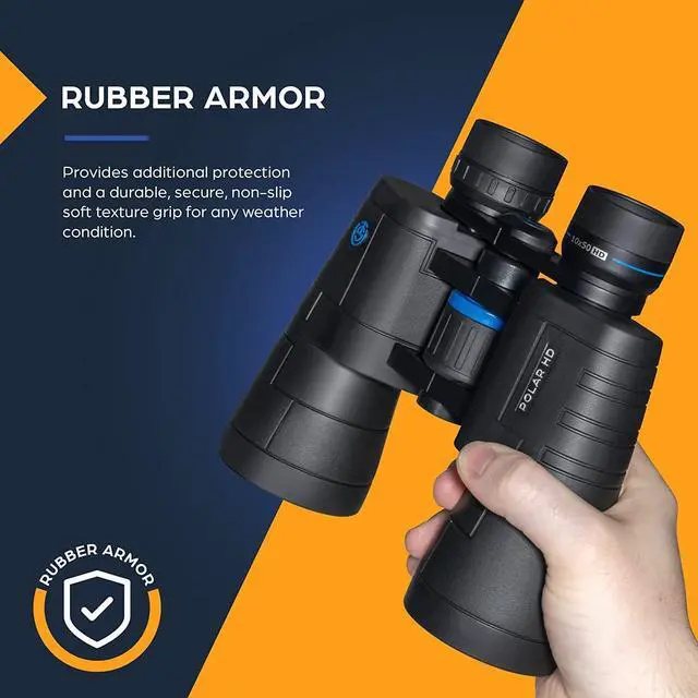 Alt view image 2 of 6 - TSO Polar HD 10x50 Binoculars for Adults, Porro Prism, HD Glass, Rainproof, Long Eye Relief for Bird Watching & Wildlife Viewing