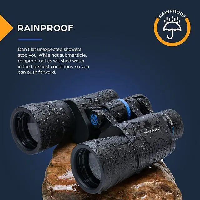 Alt view image 4 of 6 - TSO Polar HD 10x50 Binoculars for Adults, Porro Prism, HD Glass, Rainproof, Long Eye Relief for Bird Watching & Wildlife Viewing