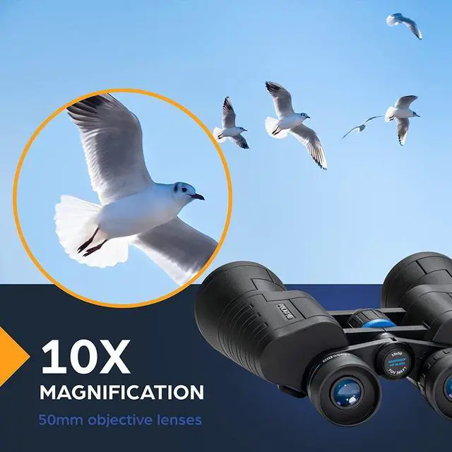 Alt view image 5 of 6 - TSO Polar HD 10x50 Binoculars for Adults, Porro Prism, HD Glass, Rainproof, Long Eye Relief for Bird Watching & Wildlife Viewing