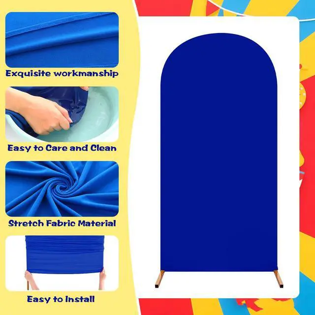 Alt view image 4 of 7 - 3 Pcs Carnival Party Backdrop Decorations Set Arch Covers Spandex Circus Backdrop Stand 4ft, 5ft, 6ft for Birthday Wedding Photo Props Cosplay Baby Shower Banquet Ceremony Decor