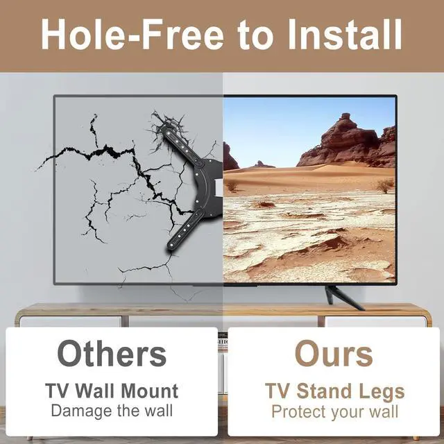Alt view image 5 of 7 - (Upgraded Version)Metal Base TV Legs for TCL TV Stand Legs 70" 75" 70S446 75S451 75S453 75S455 75S421 75S423 75S425 75S431 75S435 75S433 75S555 75S551 75S553 75S446, TV Feet for Roku TV Stand Legs
