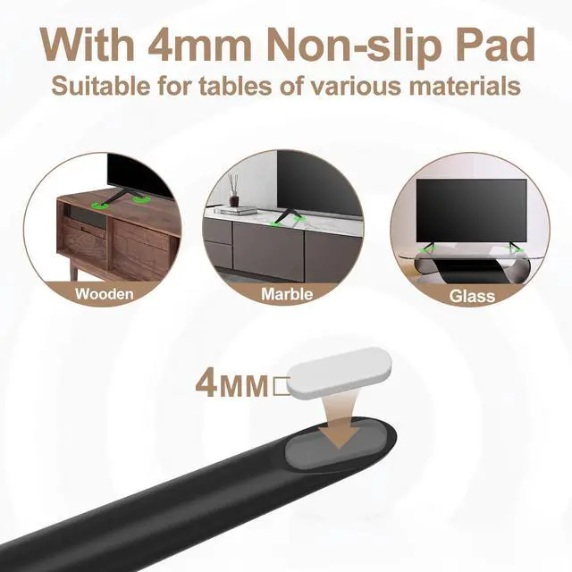 Alt view image 6 of 7 - (Upgraded Version)Metal Base TV Legs for TCL TV Stand Legs 70" 75" 70S446 75S451 75S453 75S455 75S421 75S423 75S425 75S431 75S435 75S433 75S555 75S551 75S553 75S446, TV Feet for Roku TV Stand Legs