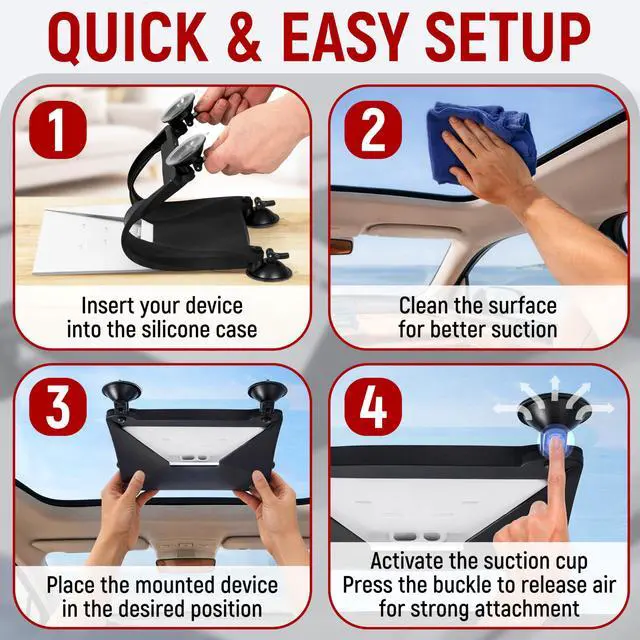 Alt view image 5 of 7 - Silicone Mount Compatible with Starlink Mini, Tool-Free Suction Cup Mount, 2-in-1 Satellite Mounting Kit with Protective Silicone Case, Suction Cups and Hooks for Car Windows, RVs, and Outdoor Travel