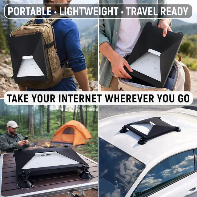 Alt view image 7 of 7 - Silicone Mount Compatible with Starlink Mini, Tool-Free Suction Cup Mount, 2-in-1 Satellite Mounting Kit with Protective Silicone Case, Suction Cups and Hooks for Car Windows, RVs, and Outdoor Travel