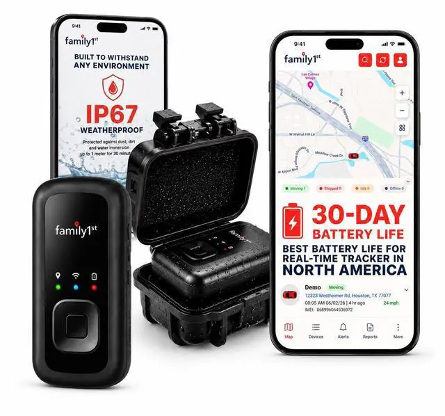 Main image of GPS Tracker for Vehicles & Cars Real-Time Tracking Device with App, 30-Day Battery, Waterproof Magnetic Case, Hidden Design, Geofencing, Kids & Seniors, iOS & Android, Subscription Needed