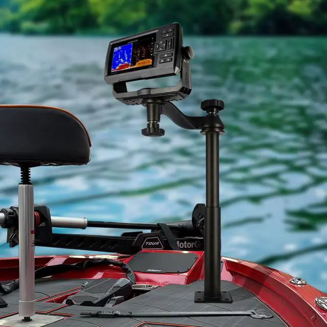 Alt view image 5 of 7 - Aluminum Height Telescopic Fish Finder Mount, Marine Electronics Mount with Horizontal Swing Arm for 5"-12" Large Depth Finder Display, Compatible with Garmin, Lowrance, Humminbird and More