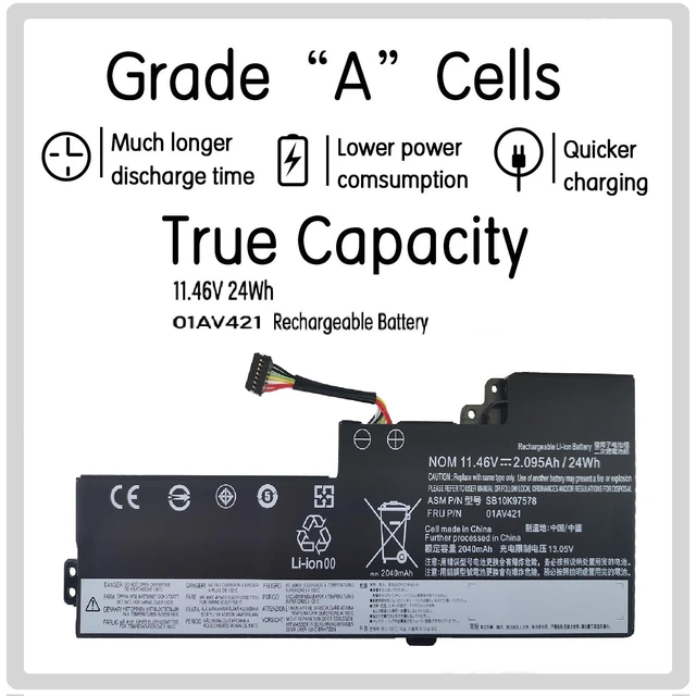 Alt view image 2 of 7 - T470 T480 01AV421 01AV489 Internal Battery Replacement for ThinkPad T470 T480 A475 A485 TP25 Series Laptop, Compatible with 01AV419 01AV420 SB10K97577 SB10K97576 SB10K97578 Notebook